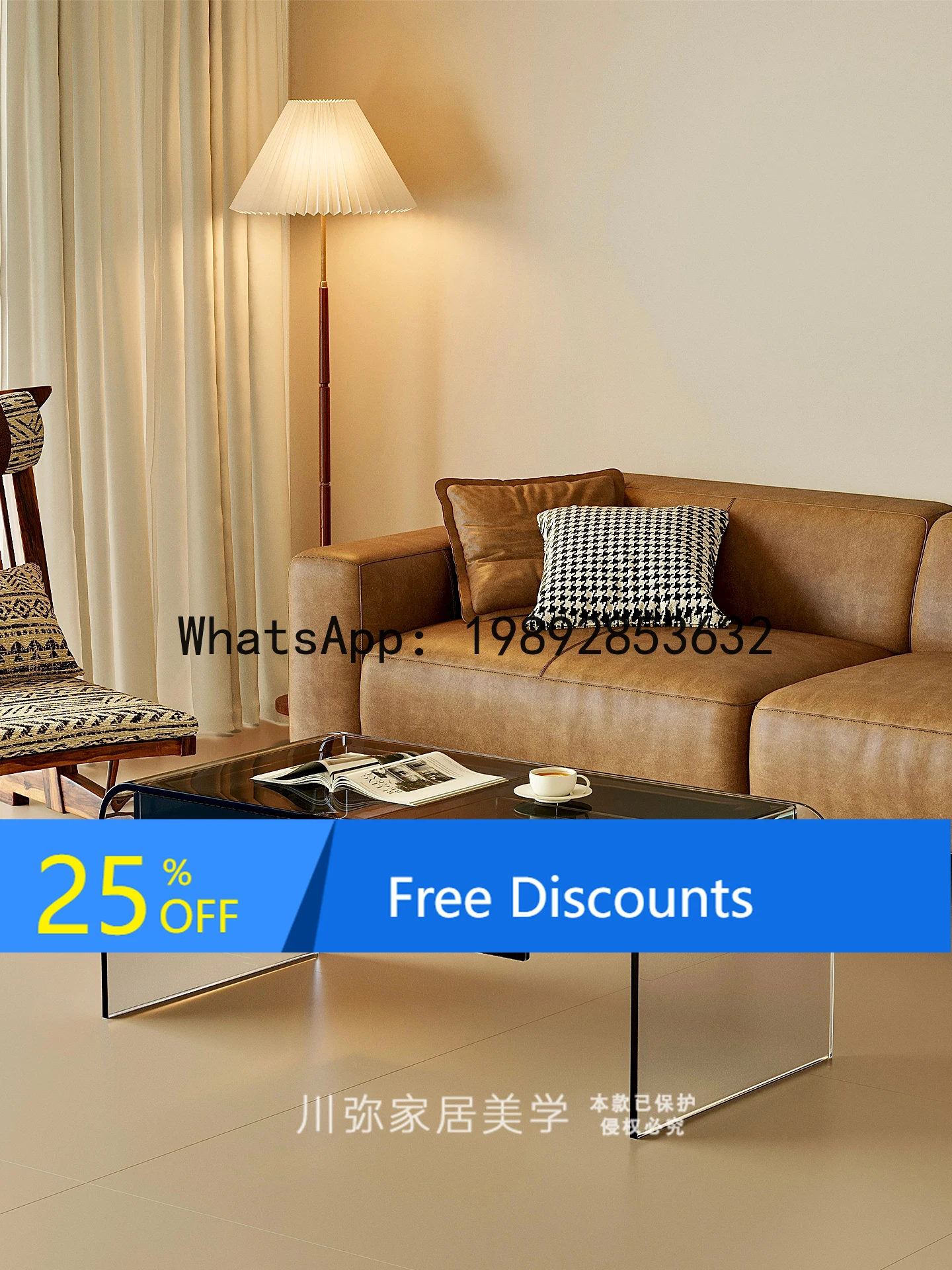 YFY Acrylic Double-Layer Coffee Table for  Room, Small Household Minimalist Simple Small Table,  Luxury High-End Small  Table