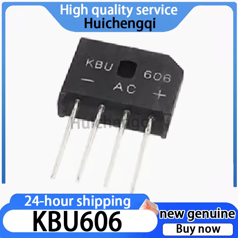 5PCS Original Genuine KBU606 KBU606 Bridge Rectifier 6A Flat Bridge