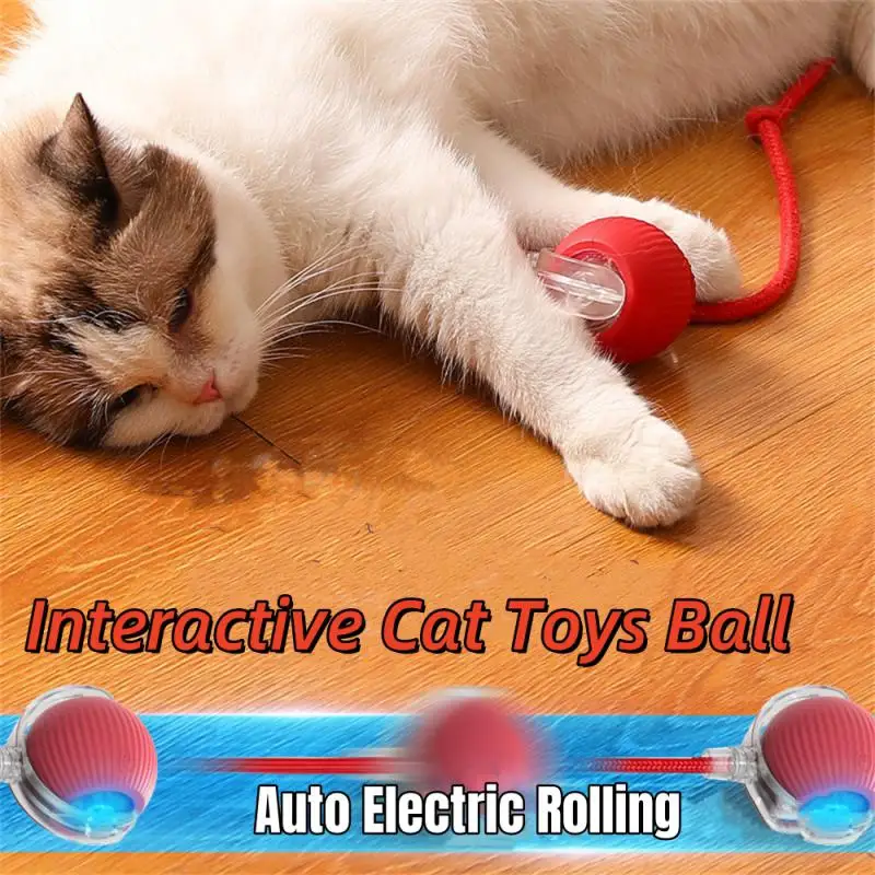 New Electric Cat Ball Toys Automatic Rolling Ball With Teaser Bird Cat Toys Pet Interactive Smart Sensor Rechargeable Cat Toys