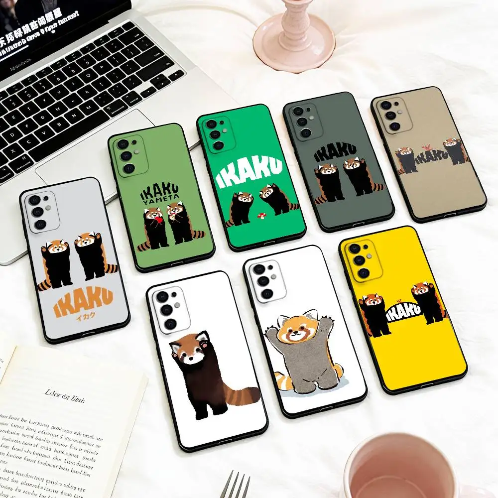 Red Panda IKAKU Raccoon   Phone Case For Samsung S 25,24,23,22,30,21,10,9,Ultra,Plus,Lite,FE,4,5 G Soft Black Case