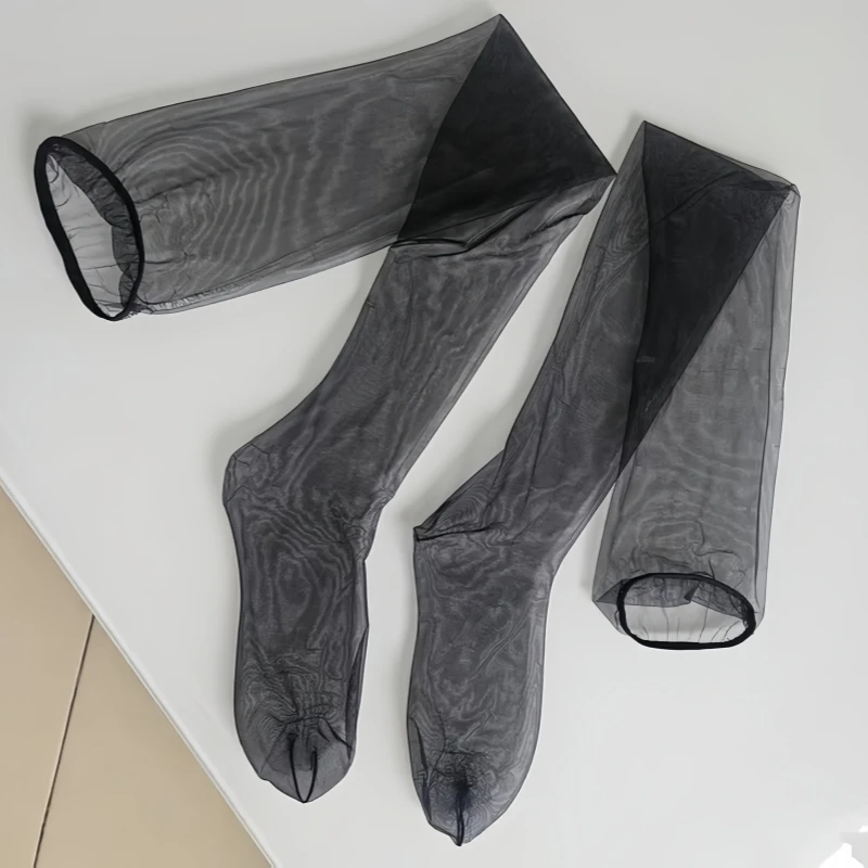 Bas cuissardes en nylon extensible à bord étroit 0D pour femme, ultra-fins, transparents, sexy, invisibles, pour l'été