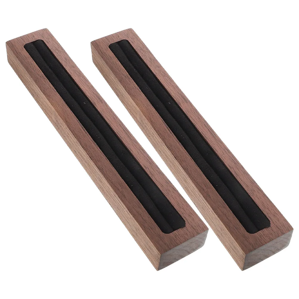 

2pcs Black Walnut Jewelry Display Stand Elegant Ring Tray Wood Organizer for Selling Bracelets Home Store Exhibitions