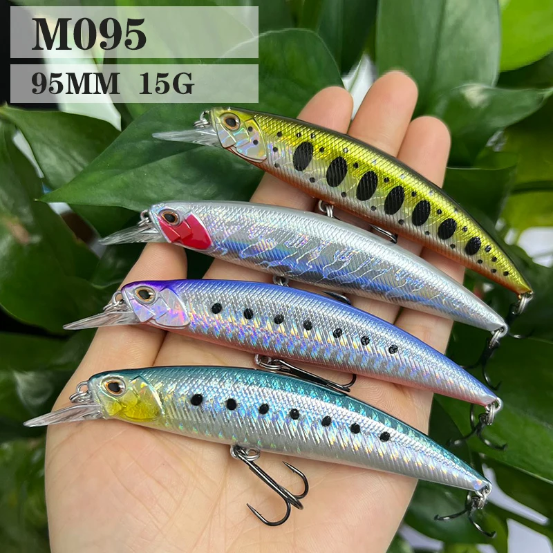 Minnow Lure Spearhead Ryuki 95S Wobbler for Trolling 95mm 15g Bass Fishing Bait Long Cast Sinking Trolling Jerkbait Pesca