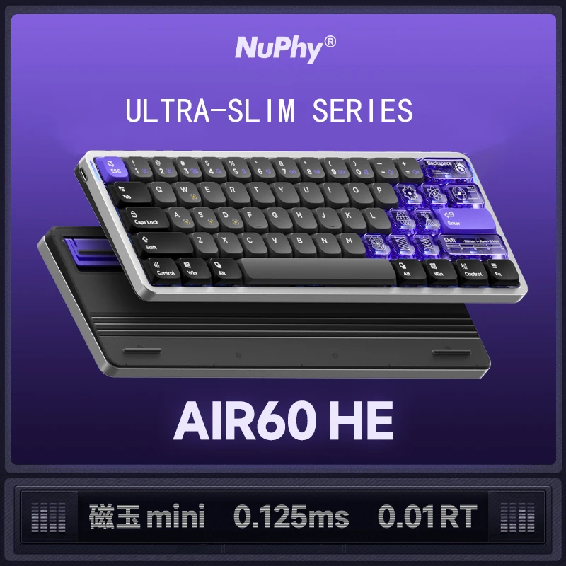 Nuphy Air60 He Mechanical Keyboard Esports Low Magnetic Axis Rapid Trigger Low Latency 61key Hot Plug Customized Gaming Keyboard