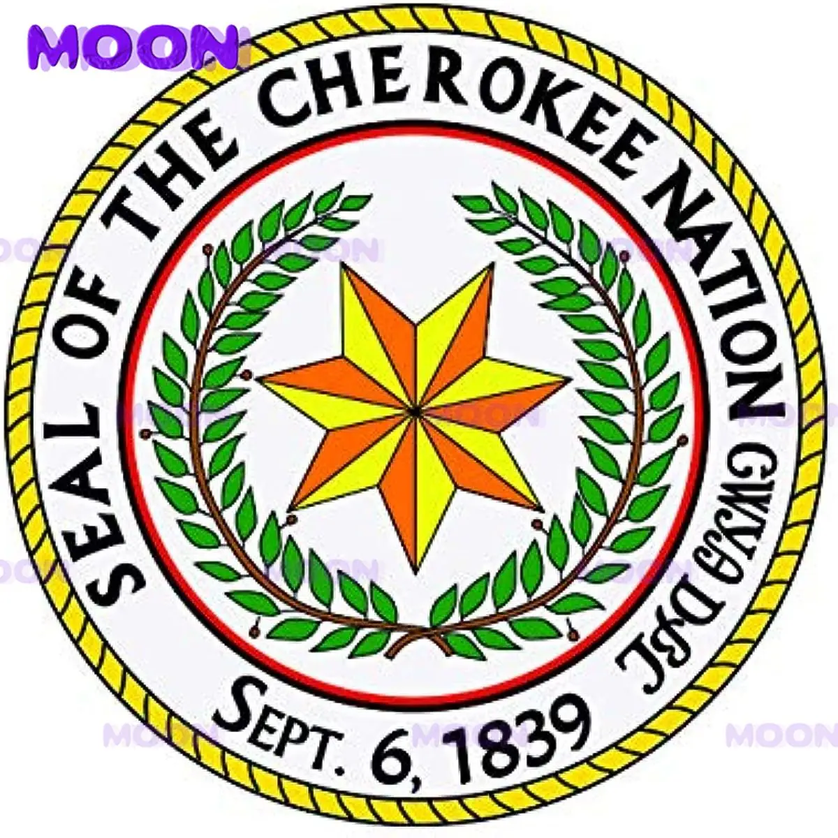 Customized Sticker Cherokee National Seal Sticker Self adhesive Vinyl Decal Cherokee National Oklahoma Tribe Indigenous People