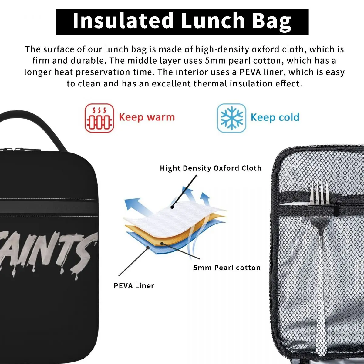 Insulated Lunch Tote Bag Rock Band The Saints Accessories Storage Food Box Multifunction Cooler Thermal Bento Box For School