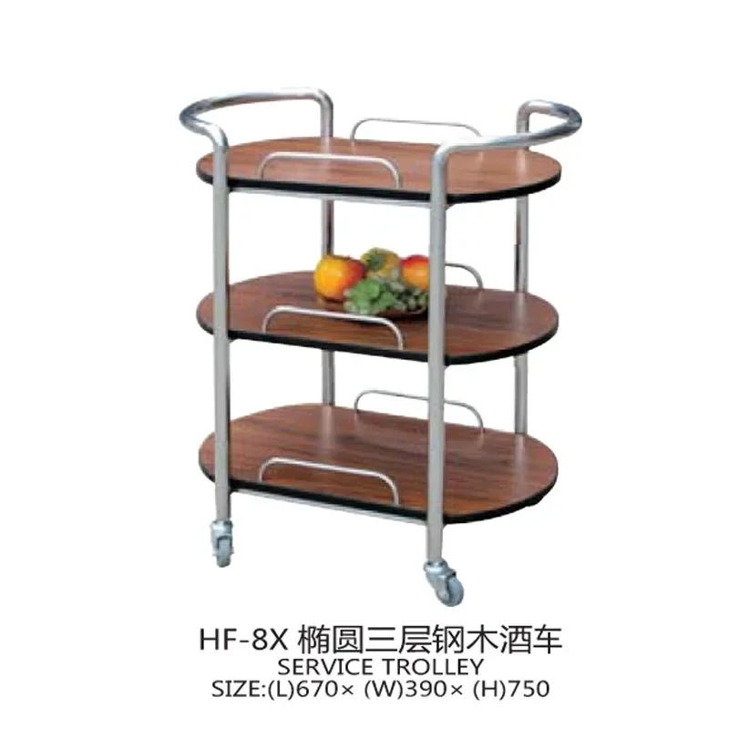 Recommend new stainless steel titanium and other hotel supplies wine cart, Haotian hotel service truck