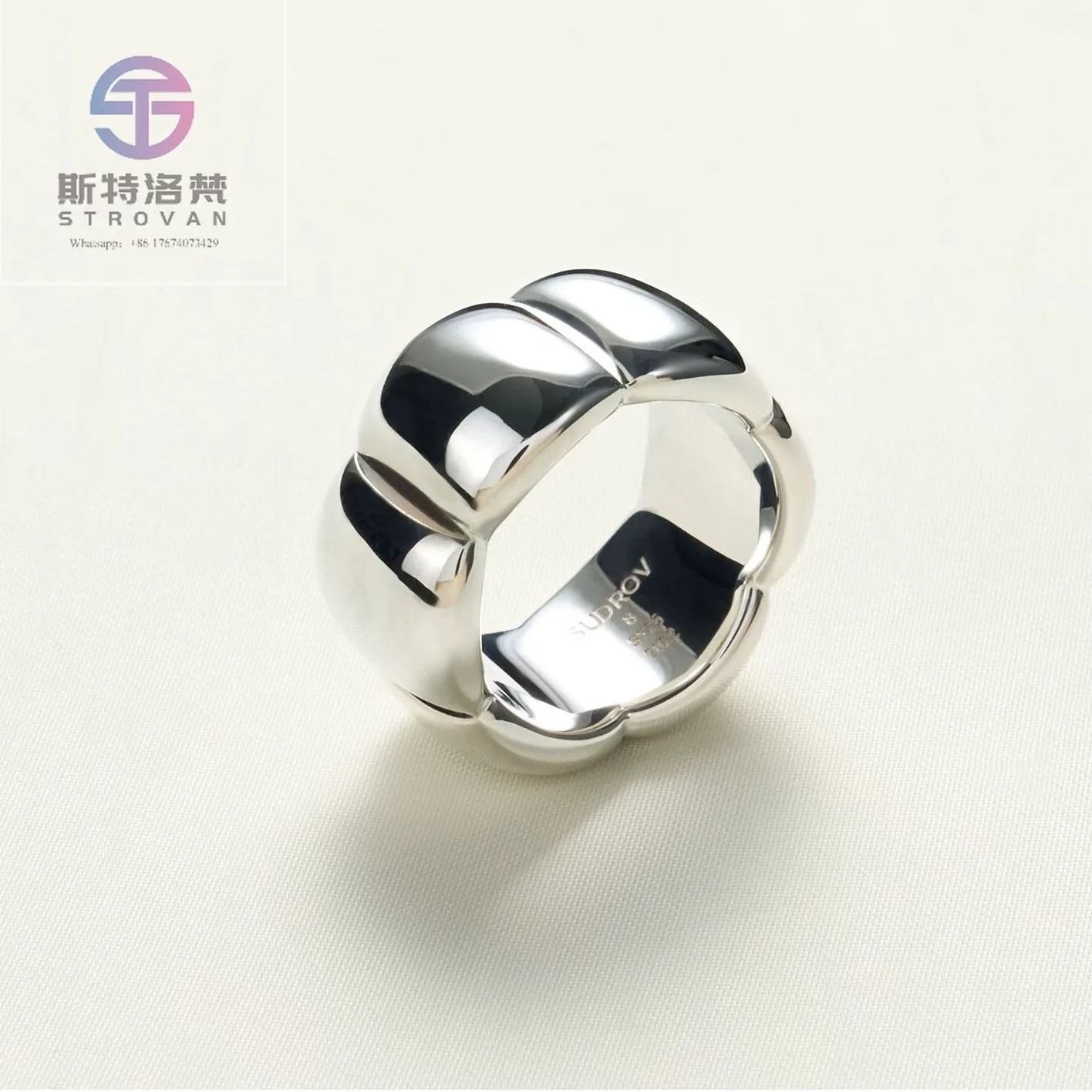 Wholesale 925 Sterling Silver Fine Jewelry Unique Minimalist Light Luxury Trendy Chunky Bubble Rings for Wedding and Engagement