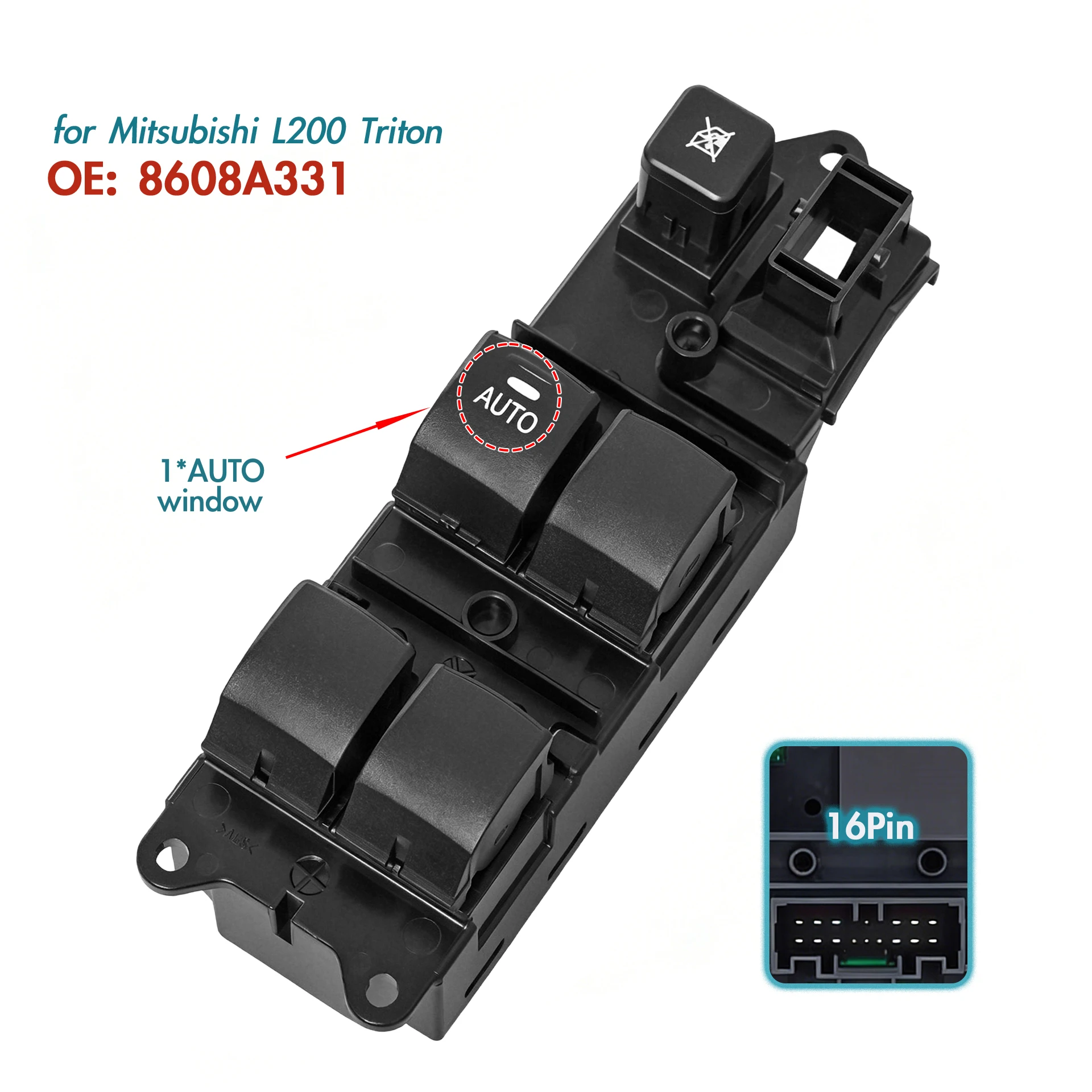 

8608A331 For Mitsubishi Mirage Attrage 2012-2024,Front Left Electric Power Window Master Switch Lifter Control Adjustment Button