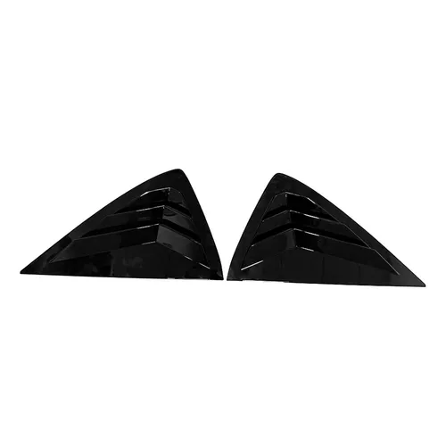 Imagen 2 del producto Para Opel Corsa 2019-2023 persiana trasera de coche ventana cubierta de obturador lateral pegatina embellecedora pala de ventilación ABS accesorios negros de fibra de carbono
