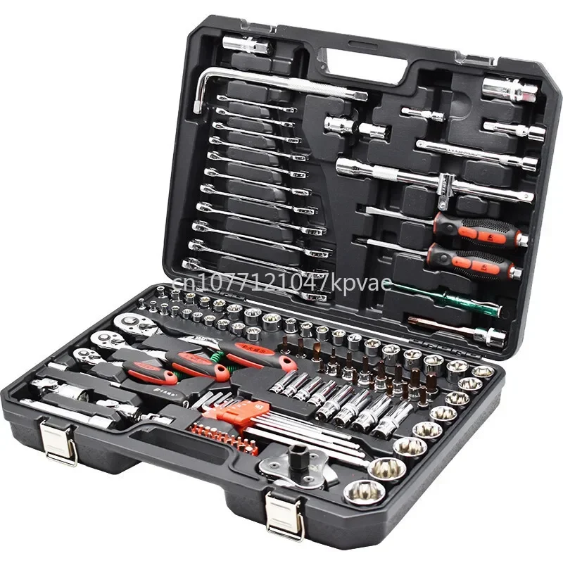 

tool set chrome vanadium steel ratchet socket wrench 125 pieces SS13125A