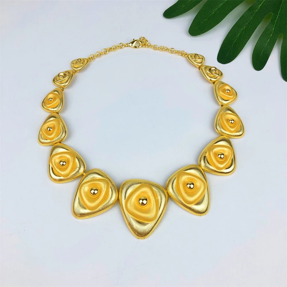ESALE Italian 18K Gold Plated Jewelry Set Vintage Fashion Design Exaggeration Large Jewellry For Women Wedding Gift 2025 New