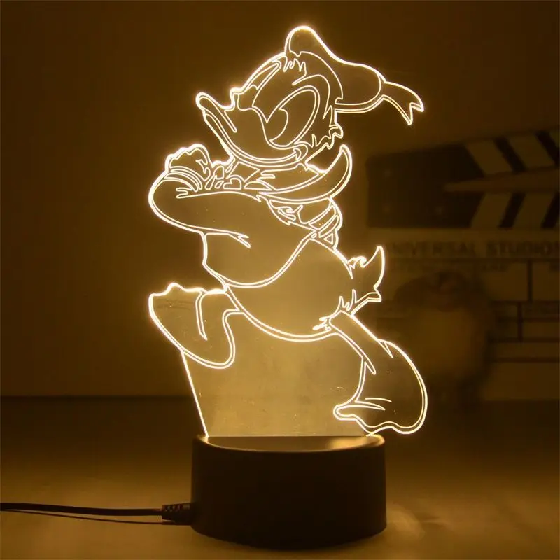 New Mickey Mouse Donald Duck Minnie Dessie Cartoon Night Light Home Desktop Dormitory Ornament Table Lamp Kawaii Decoration