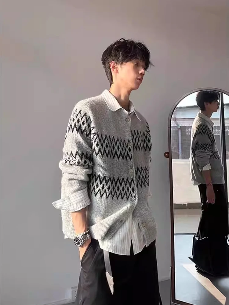 الرجال سترة مشغولة من الصوف سترة مزيج خارج مجموعة جزيرة أران التطريز عادية فضفاضة تناسب طويلة Sve جولة Ne تريكو #3
