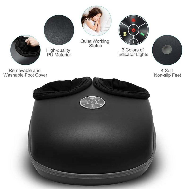 Medcursor Electric Foot Massager Machine Heat Shiatsu Kneading Roller Muscle Relax Pain Relief Fully Wrapped Foot Massager WIFI