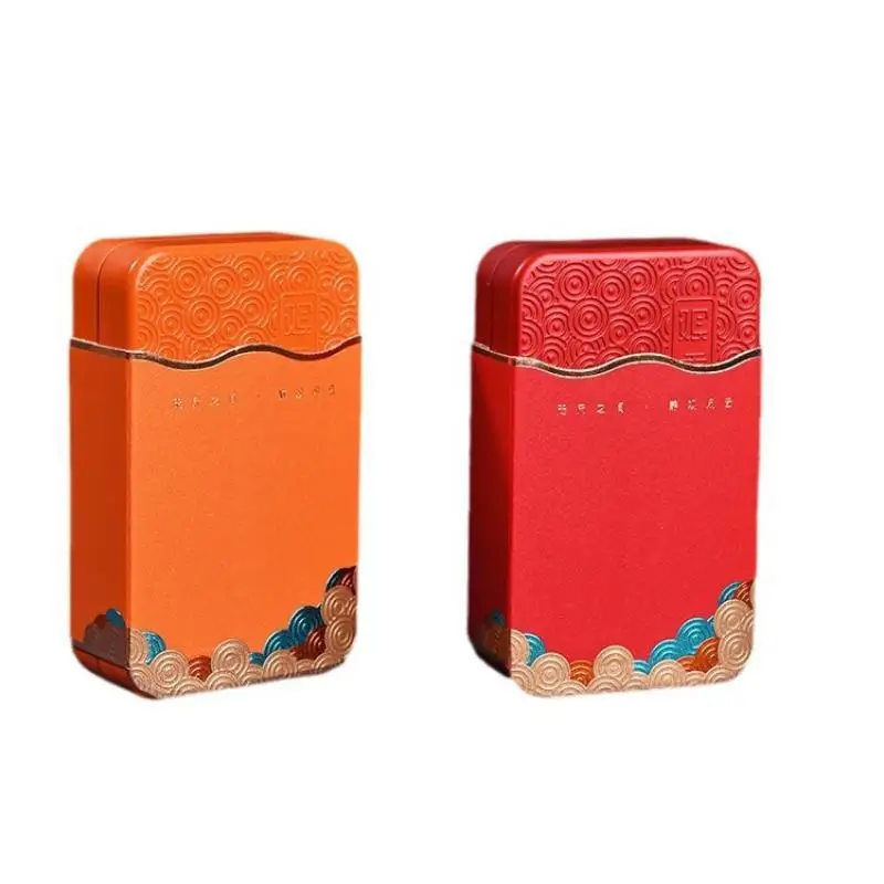 Wavy Pattern Rectangular Metal Tea Storage Box Small Portable Tea Organizer Elegant Gift for Tea Lovers Home Office