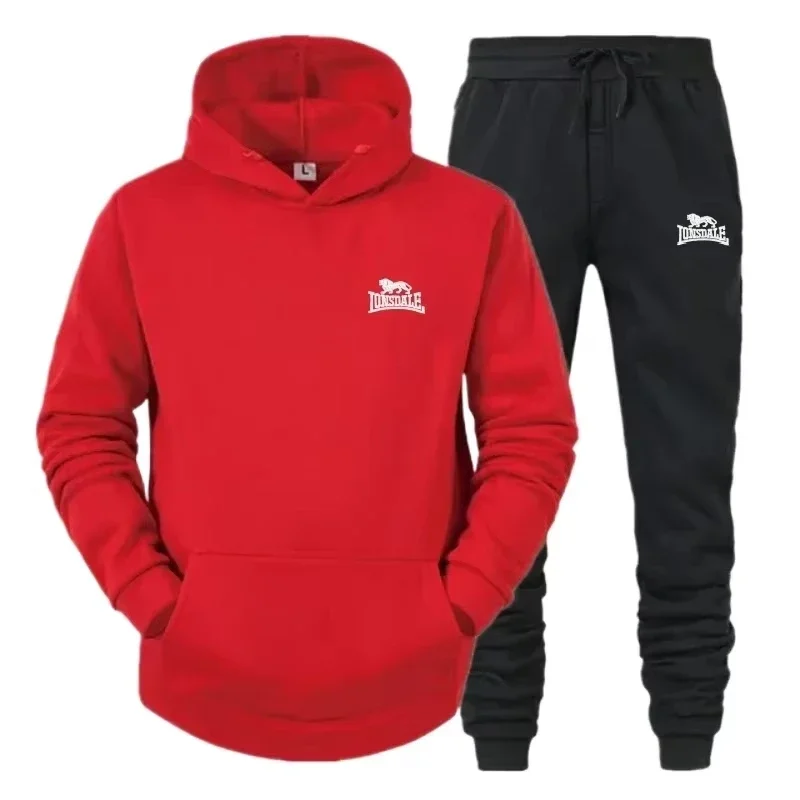 Conjunto Deportivo Unisex de 2 Piezas, Sudadera con Capucha de Manga Larga Suave y Cómoda, Pantalones de Jogging, Ropa Deportiva Informal de Otoño e Invierno, Conjunto de Chándal para Fitness