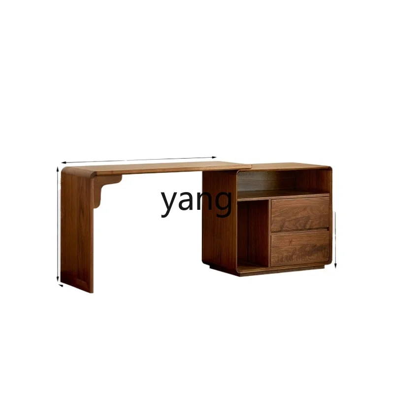 

LTT Black Walnut Desk Host Cabinet Integrated Household Solid Wood Computer Desk Desktop Household Desk