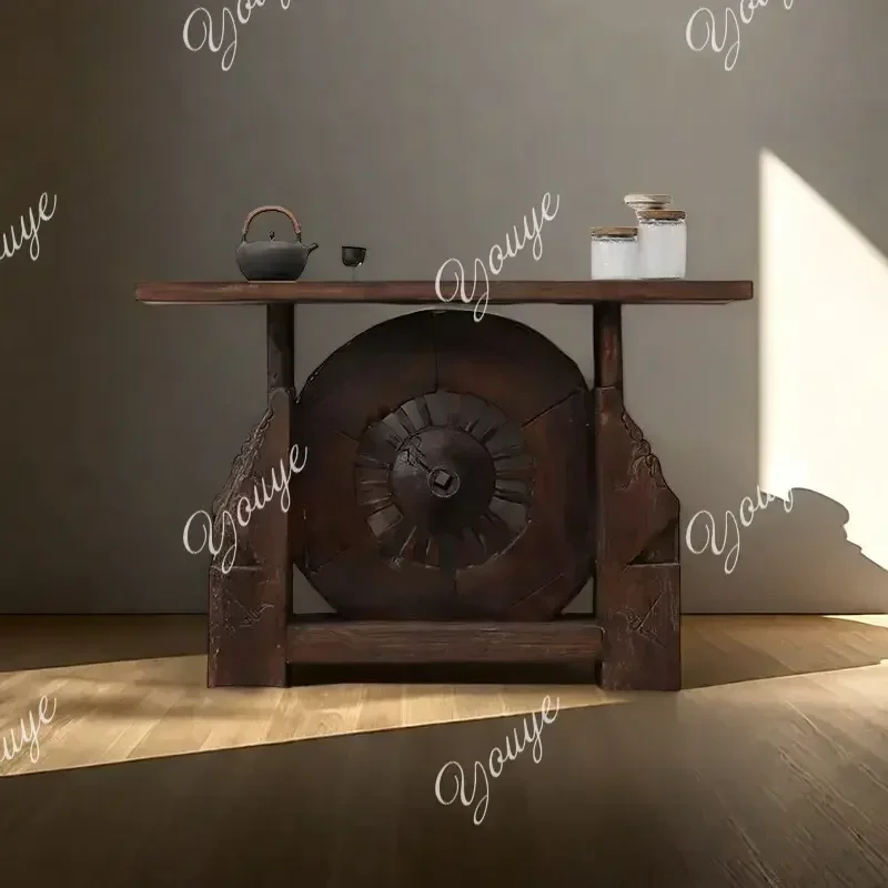 

AQ Solid Wood Strip Case Carved Case Table B & B Xuanguantai Hotel End View Table Feng Shui Middle Hall Table