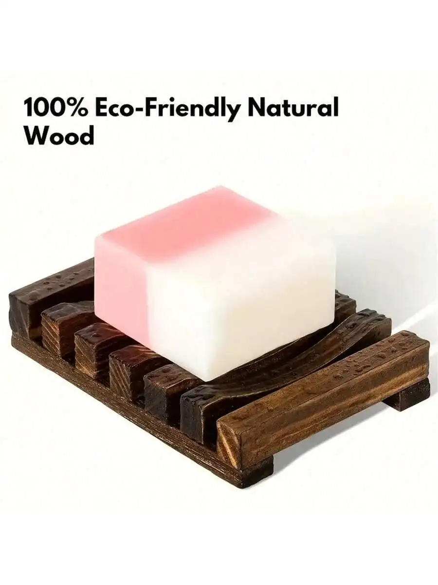 1PC Soap Box Elevate Your Bathroom With A Zoylofg Wooden Soap Dish - Self Draining & Stylish Soap Holder For Shower & Bathroom H