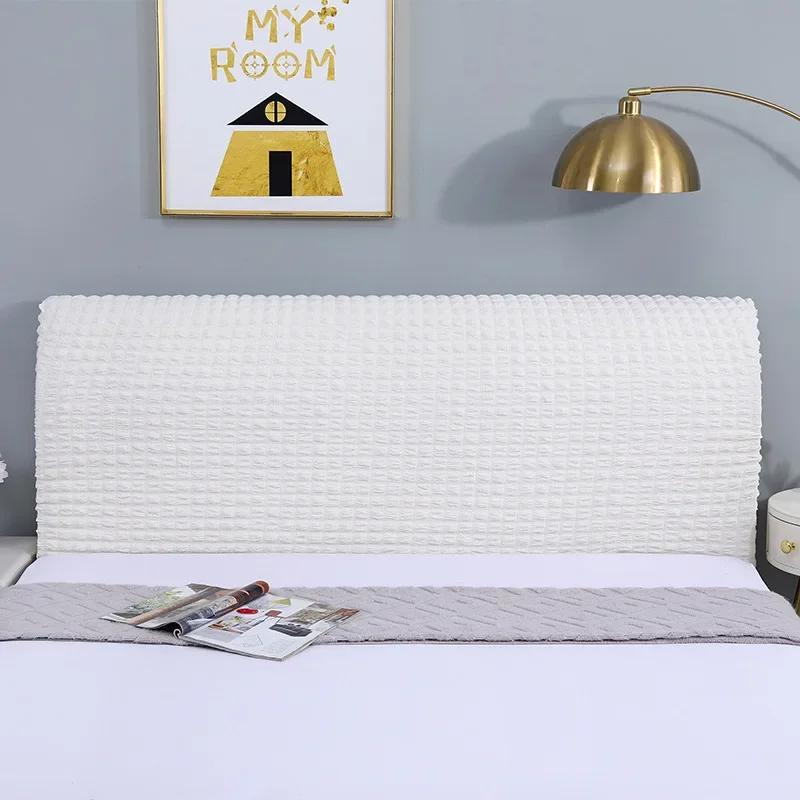 Bedhead Cover Solid Wood Bedhead Soft Package Backrest Cover Elastic Full Pack Dustproof Cover Thin Thick Bedhead Universal 1pcs