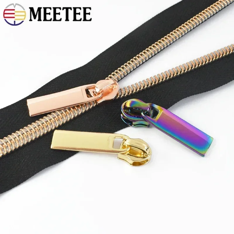 20pcs Meetee Zipper Sliders for 3# 5# Nylon Zippers Down Jacket Zip Head Bag Clothing Zips Repair Kits DIY Sewing Accessories