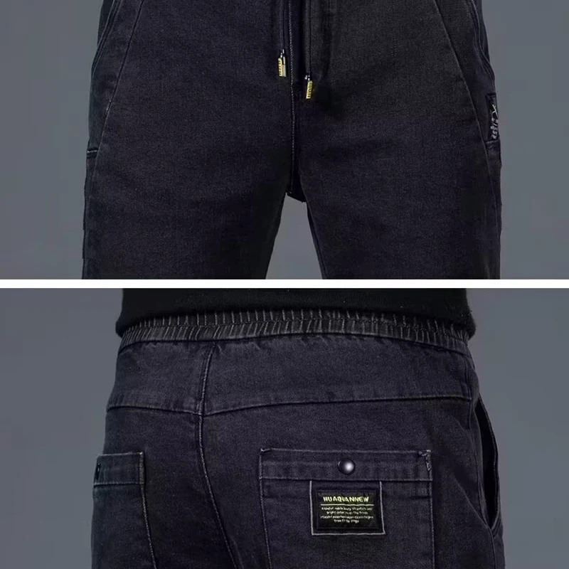 Moda masculina inverno neve quente jeans de pelúcia masculino velo forrado engrossado calças jeans confortáveis clássico casual formal