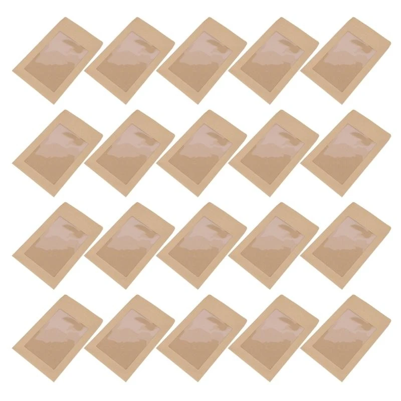 20PCS Handmade Envelope Envelopes with Clear Window, Gift Card Envelopes 4x2Inch