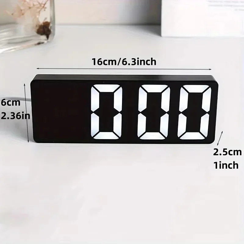 Mirror Digital Alarm Clock LED Clock Temperature Calendar Display Supply Adjustable Brightness Desk Decorations Electronics Home