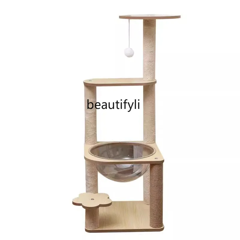 

Cat Climbing Frame Sisal Scratching Post Jumping Platform Scratching Board Cat Nest Integrated Multi-Layer