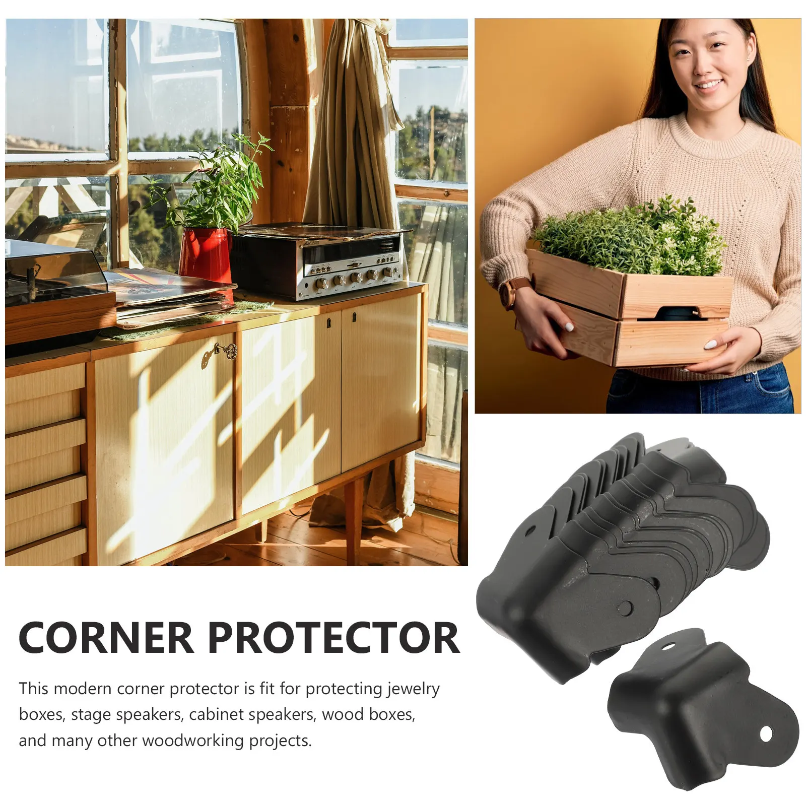 16Pcs Stylish Box Corner Guard Simple Vintage Design Metal Protector for Cabinet Speaker Jewelry Box Aluminum Case Tool Chassis