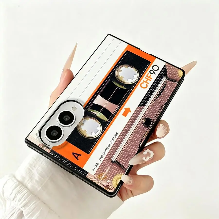 Orange Accent Cassette Luxury Phone Cover Case for Samsung Galaxy Z Fold 8 ZFold8 ZFold Wide Z Fold8 Wide - view 5