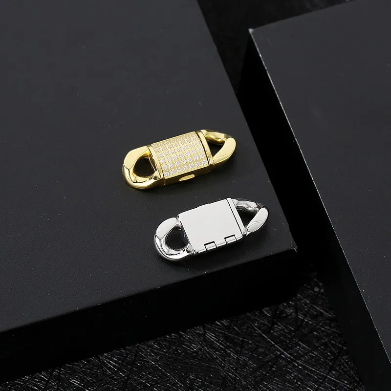 1pcs High-grade Zirconia Clasps Stainless Steel Jewelry Finding Clasp Hooks for Diy Necklace & Bracelet Chain Making