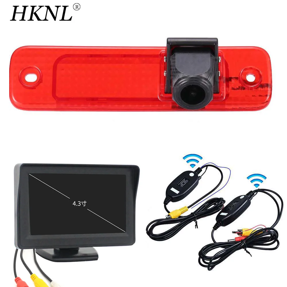 

HKNL Car Rear View Reverse Camera 4.3"Monitor+2.4GHZ Wireless For Ford Transit MK7 Tourneo Furgon MK4 3.Bremsleuchte Brake Light