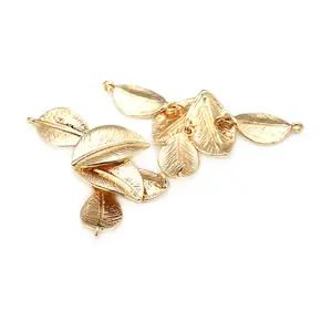 18K Gold Color Brass Combined Tree Leaf Leaves Charms Pendants Diy Jewelry Making Supplies Necklace Earrings Accessories