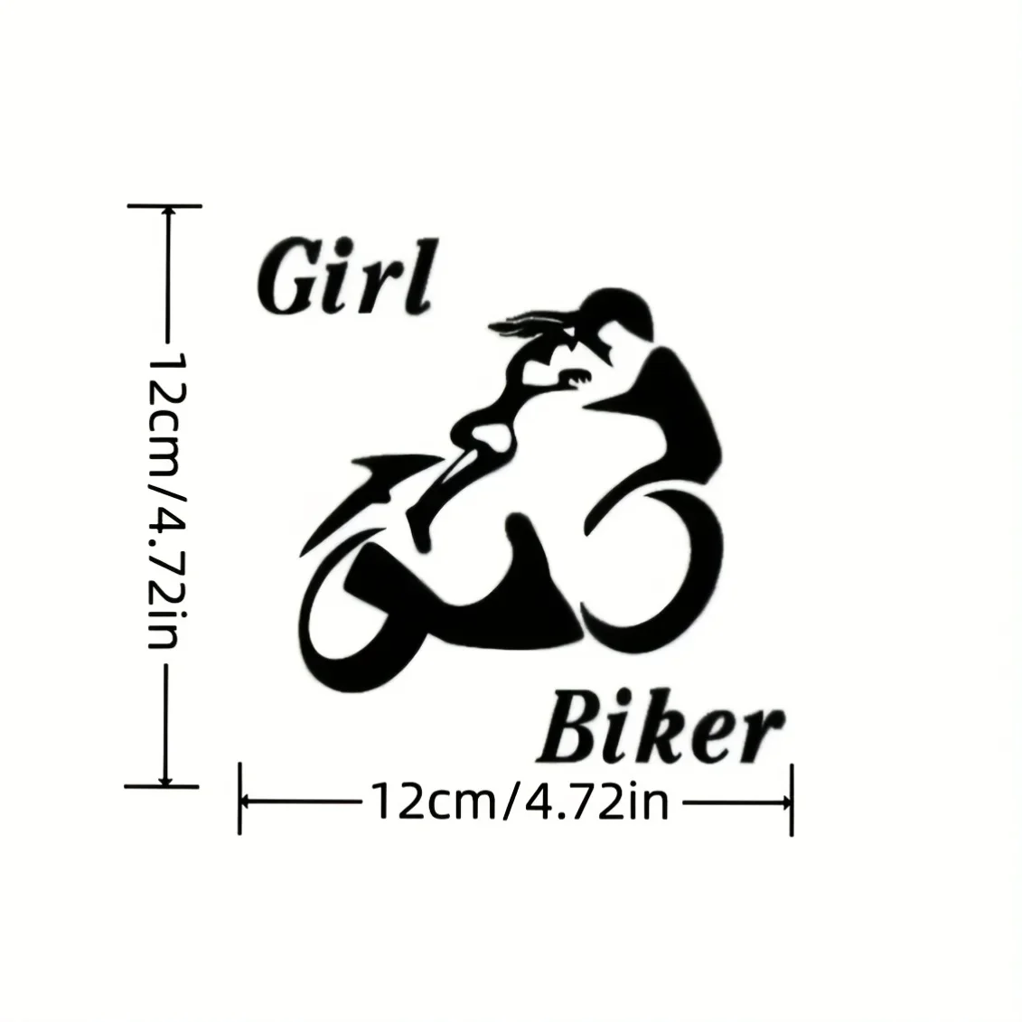 1Pc Girl Biker Silhouette Vinyl Sticker, Waterproof Decal for Car Window Body & Motorcycle Vehicle Exterior DIY Decor