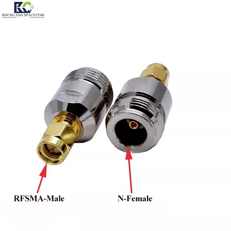 

N Yin to SMA Male Pin Inner Hole Copper Core Electroplating RF Antenna Connector SMA-J/N-K Adapter Connector