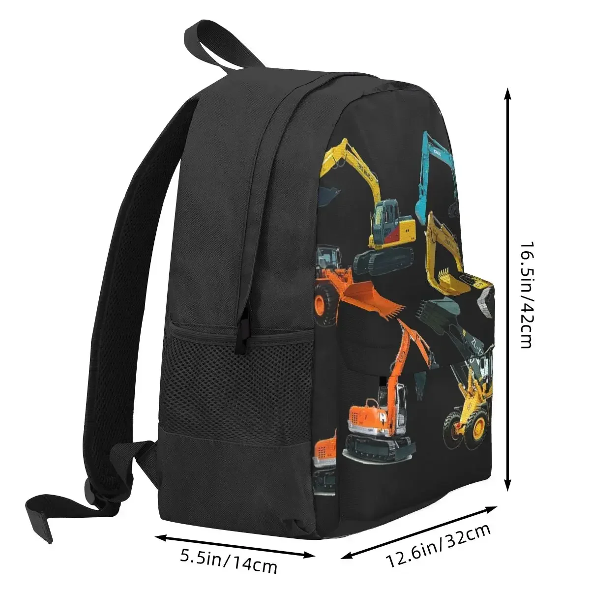 건설 트럭 굴삭기 배낭 Bookbag 어린이 학교 가방 배낭 여행 배낭 어깨 가방 대용량