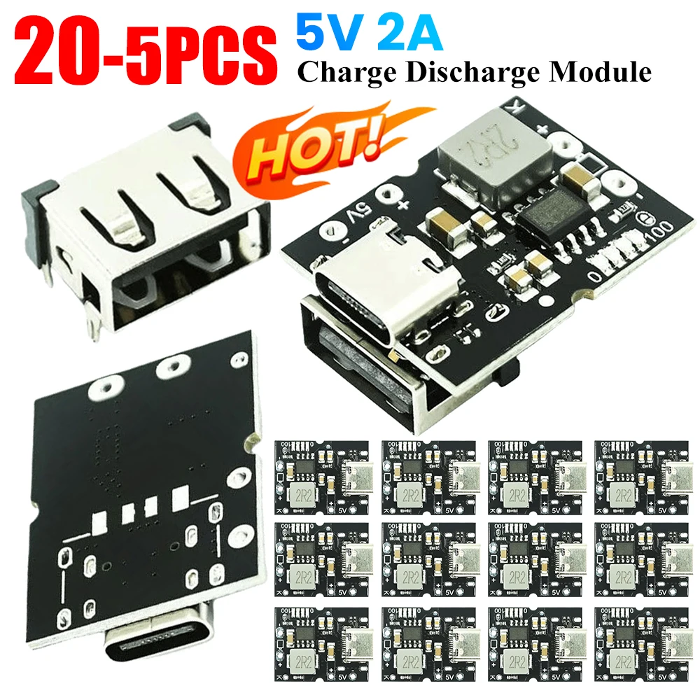 5V 2A Battery Charging Module Type-C Input Lithium-Ion Battery Charge Module Support 4.2V Lithium Battery Charge Protection