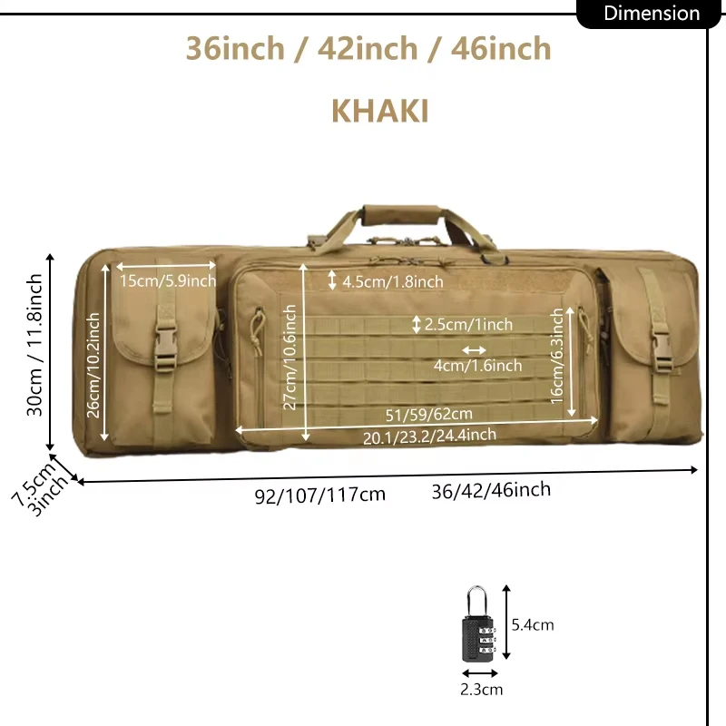 Tac Double Ri-fle Case 36 42inch Outdoor Backpacks Airsoft Shooting Carry for Hunting Accessories Magic Pad