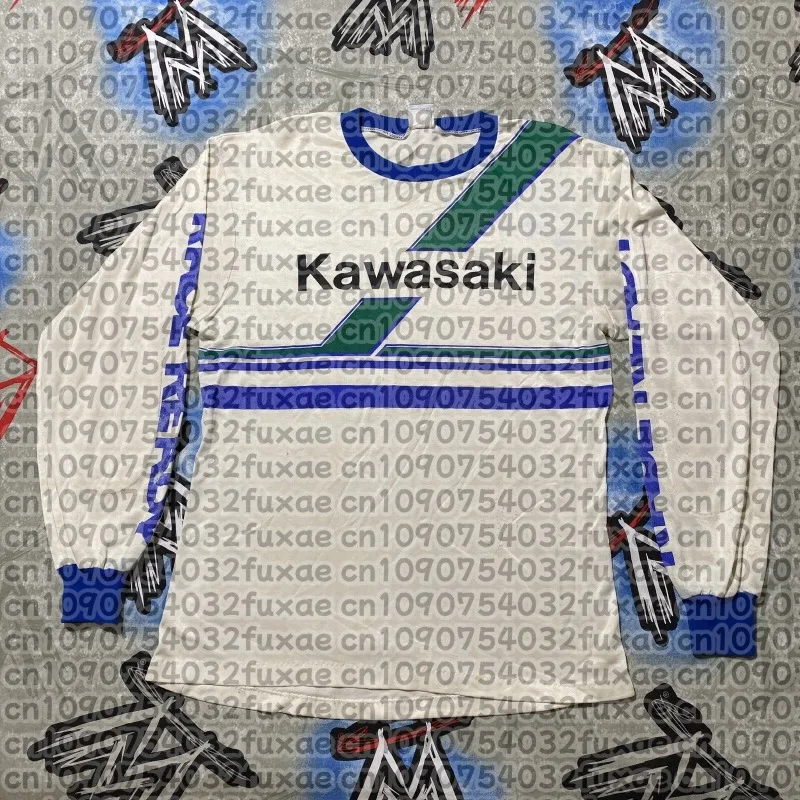 

MOTO Kawasaki, новая летняя быстросохнущая дышащая модная одежда для взрослых и детей для горной езды по бездорожью с длинными рукавами