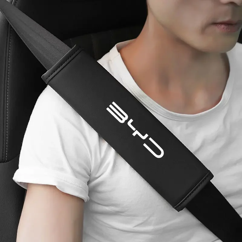 2-Pack Premium Leather Seat Belt Shoulder Pads for BYD Cars - Image 5