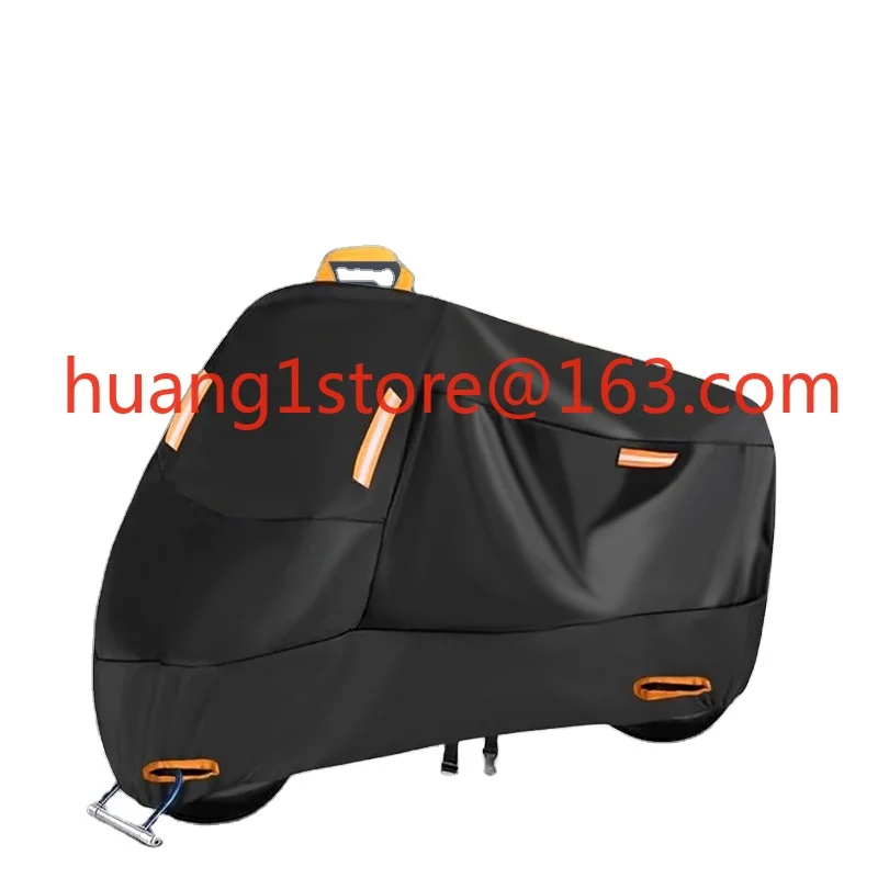 Heavy duty waterproof UV durable motorcycle cover 210D rain and sun protection, providing dust protection