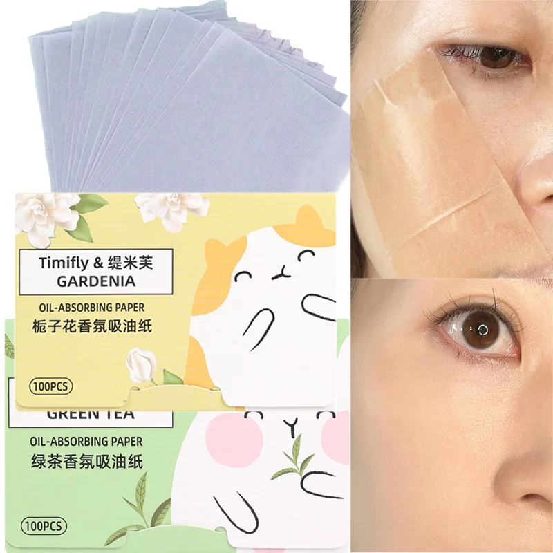 100 Stück/Karton Öl Löschpapier für das Gesicht tragbare Reinigung Gesichts öl Kontrolle saugfähiges Lavendel papier Gesichts pflege Make-up-Tool