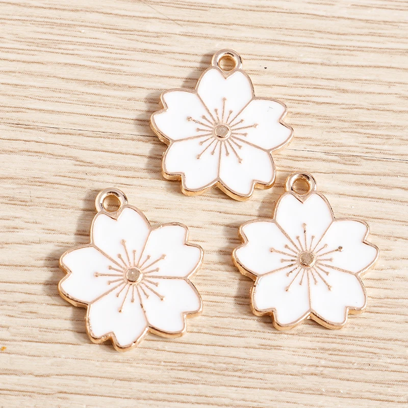 10 Stück Modische Bunte Emaille-Blumenanhänger für Schmuckherstellung, Ohrringe, Halsketten, Armbänder, DIY-Bastelzubehör – Detail 7