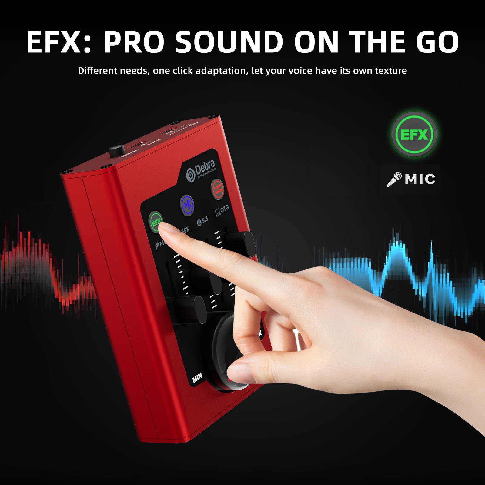 Tarjeta de sonido externa portátil con Bluetooth, muestreo OTG de 24 bits/48 KHz, reverberación y Control EQ, para Podcast/streaming/juegos en Comp