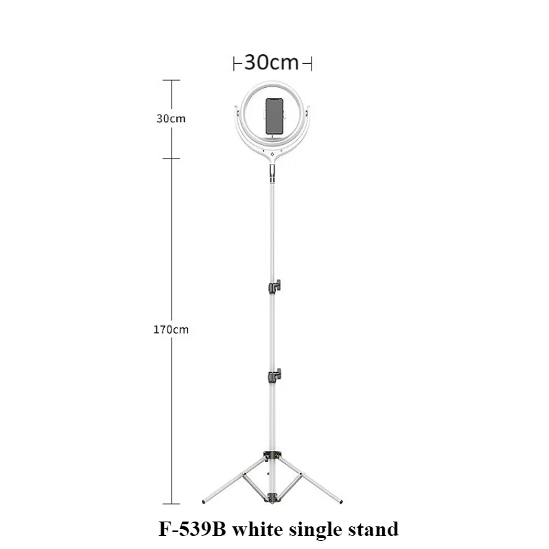 Juego de soporte de suelo LED con luz de relleno 539B, luz de belleza de 12 pulgadas, atenuación sensible al tacto, tres temperaturas de Color