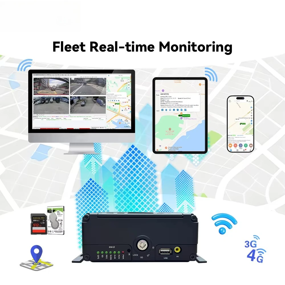 

New 8 Channel 4g Wifi Video Driving Recorder 360 Mobile Dvr Car Black Box Truck Mdvr for Car Vehicle Cctv