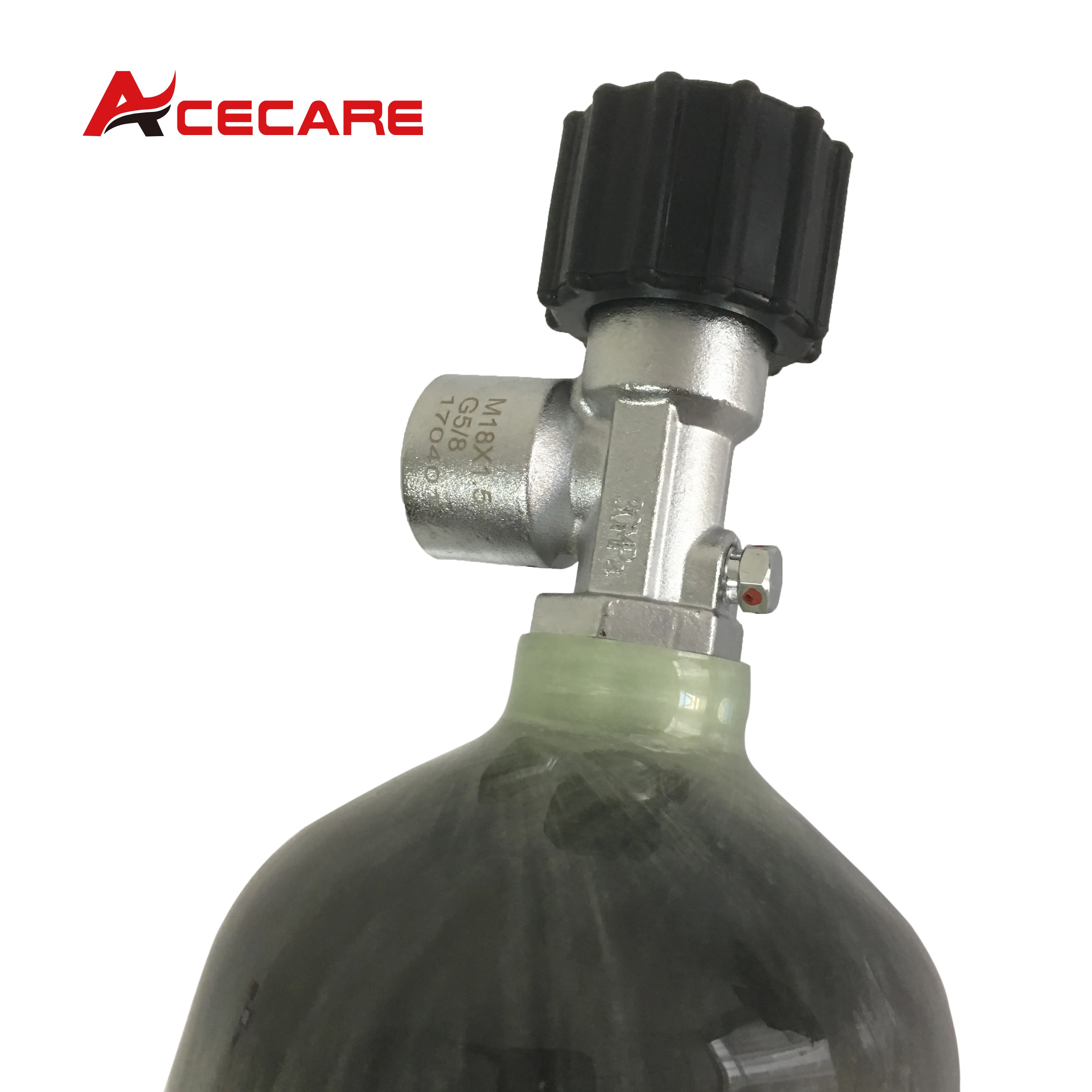 Acecare-Valve de Plongée Sous-Marine en Fibre de Carbone, Précieux avec Valve Normale, Intervalles 3L HPA 300Bar 4500psi, Sécurité Incendie