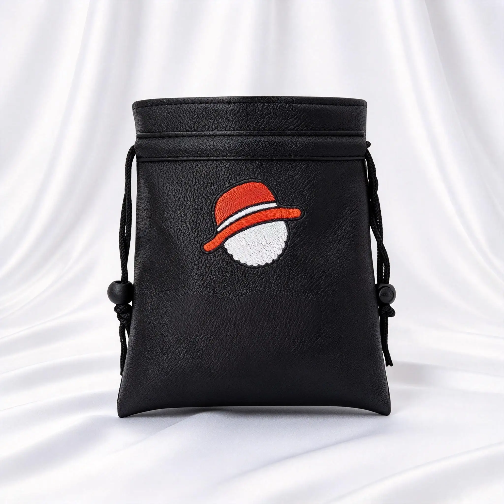 Drawstring Golf Ball Tee Pouch, PU Small Golf Storage Bag with Clip, Golf Accessories Bag